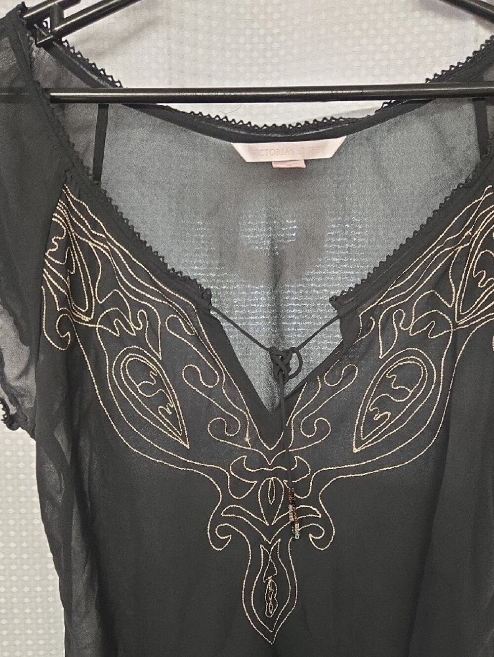 Victoria's Secret Black Lace-Trim Tank Top - Picture 4 of 5